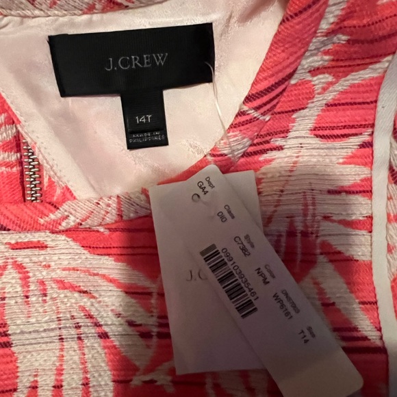 J Crew Size 14T new with tags crème and peach dress - Picture 3 of 4